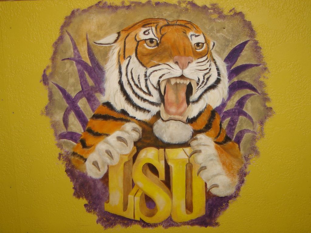 LSU Tiger mural work