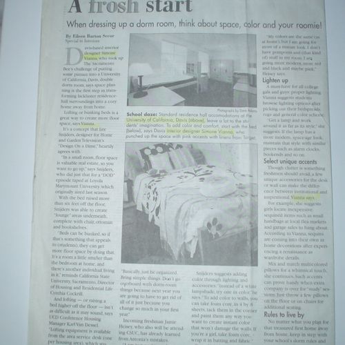 Sacramento Bee article 2004 on howto do a room on 
