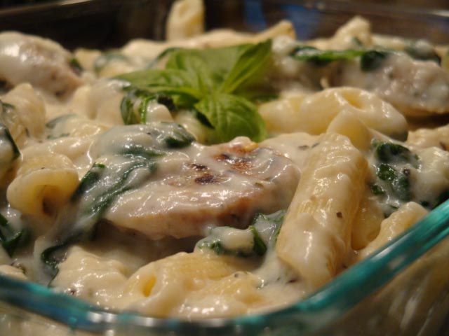 penne pasta with chicken sausage