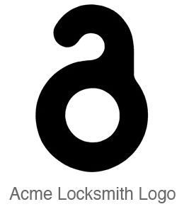 Logo design for Acme Locksmith (see the letter "a"