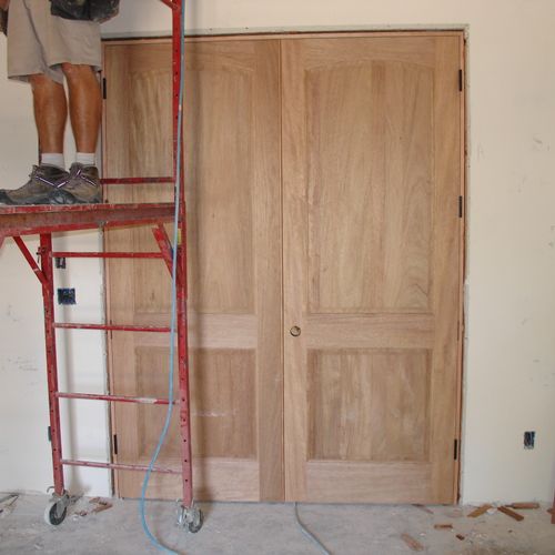 Mahogany doors for a nice library in Scripps.