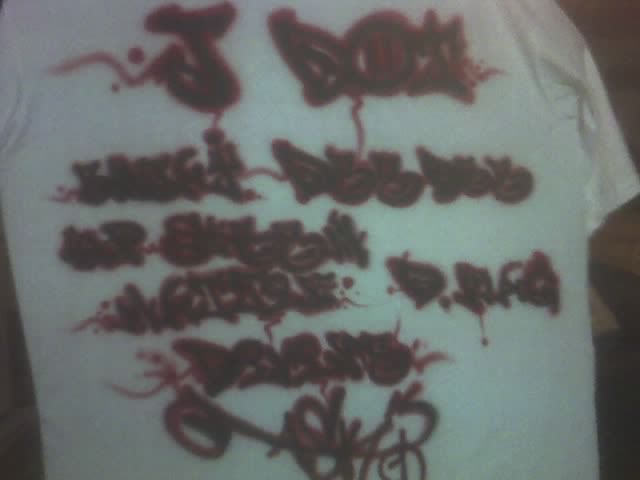 Airbrushing On Apparel including shirts, backpacks
