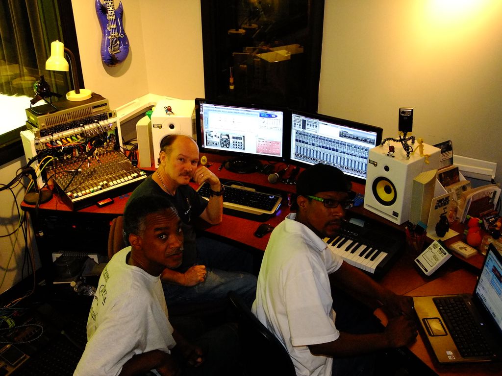 Working with the guys on some new beats.