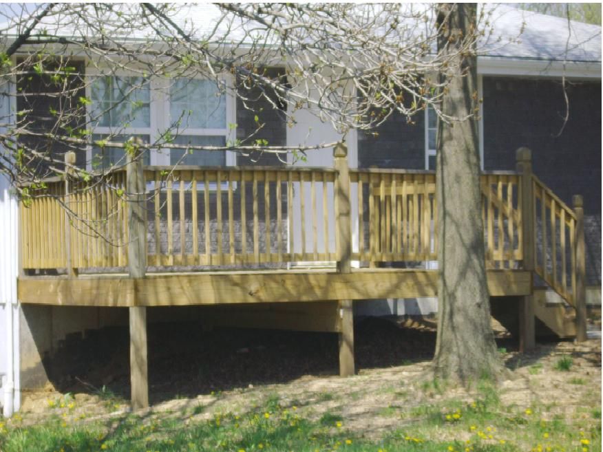 Deck on the front of this house