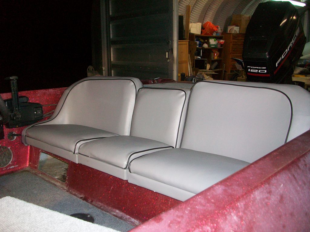 Bass boat interior was redone in marine grade viny