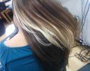 triple color sewn in extensions , only in back to 