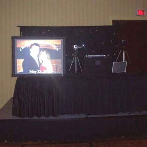 50" video set up for video slideshow presentation.