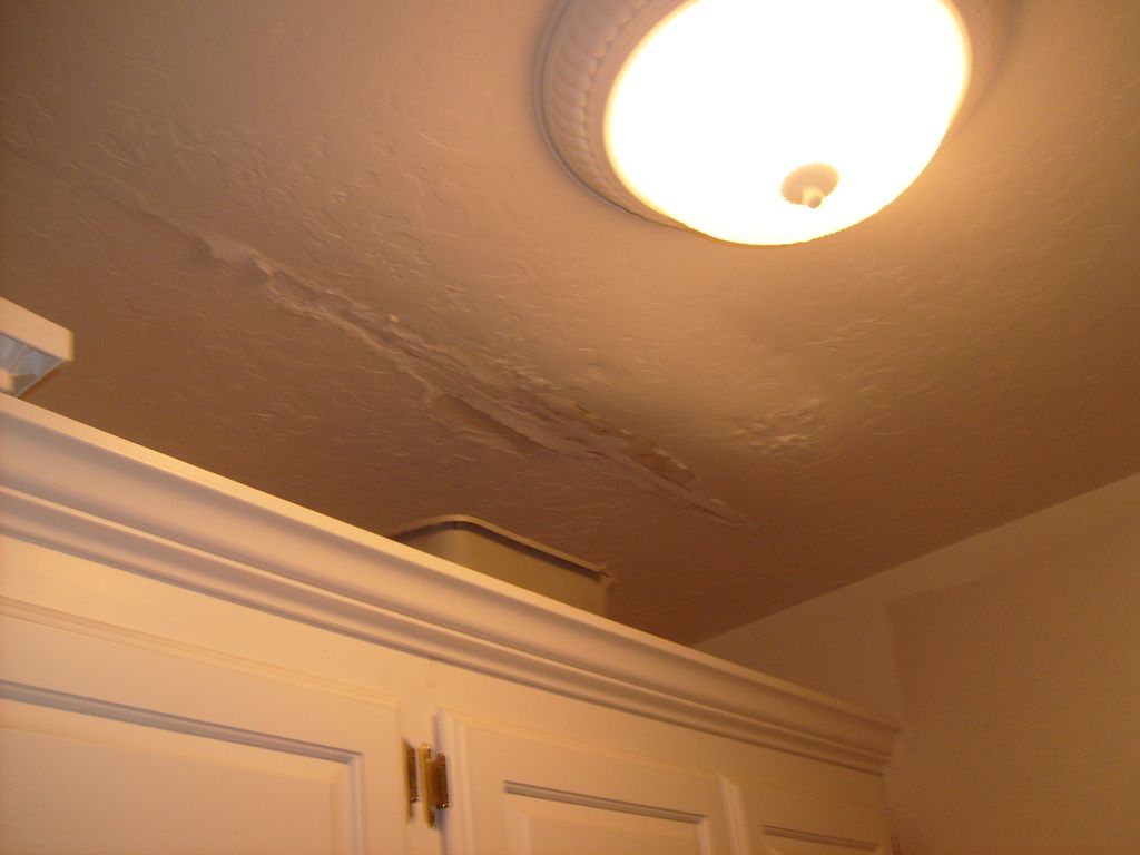 Water damage on ceiling. 1 of 4
