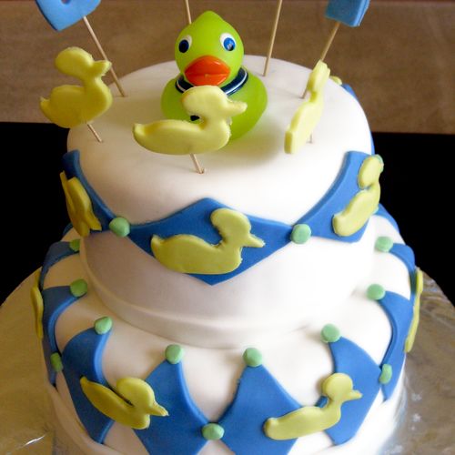 "Ducks In A Row" Baby Shower Cake