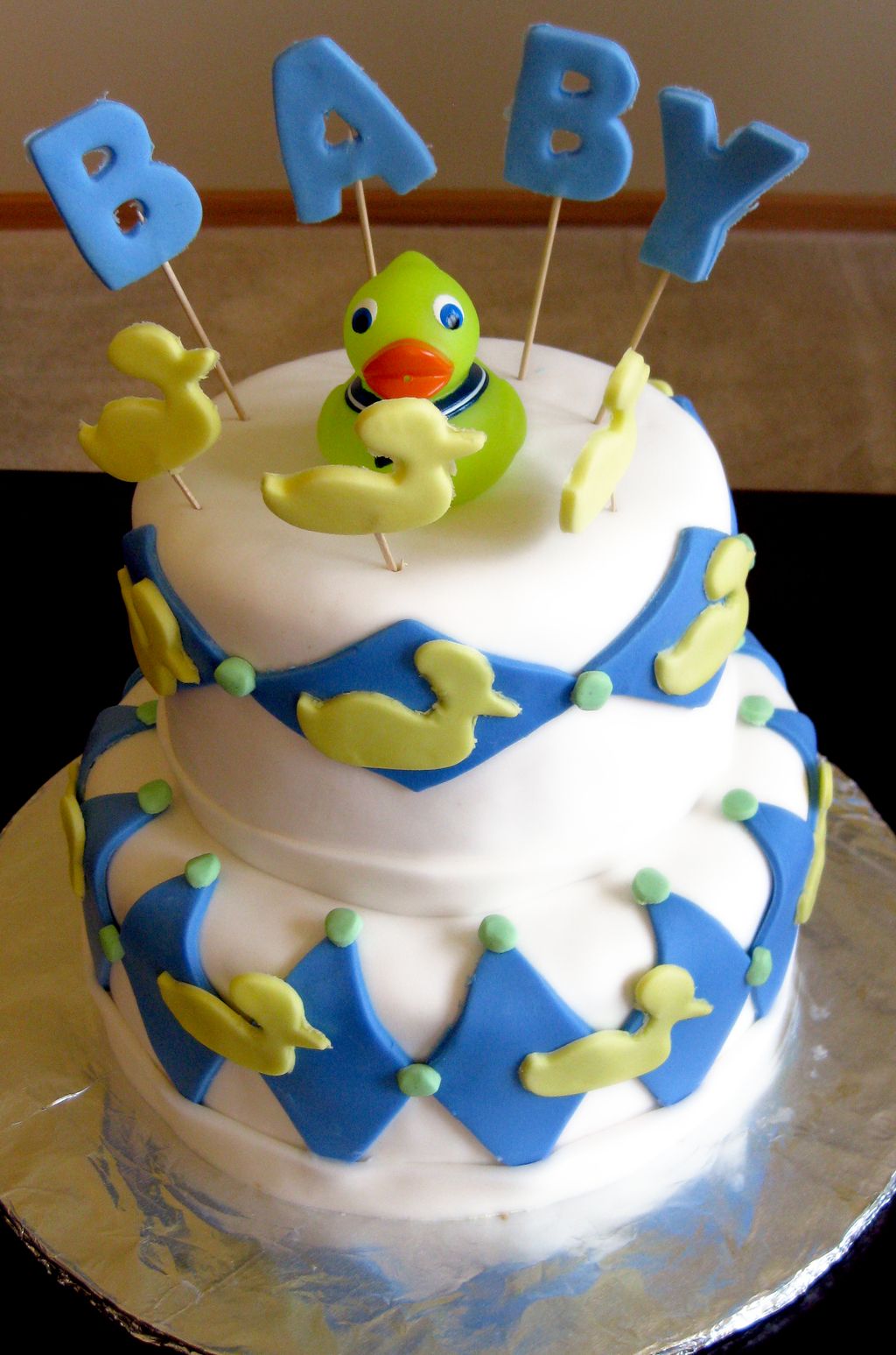 "Ducks In A Row" Baby Shower Cake