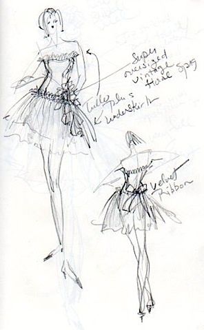 Wedding Reception Dance Dress Sketch