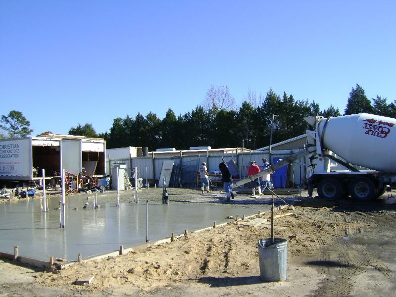 Laying the foundation for a pull barn.
