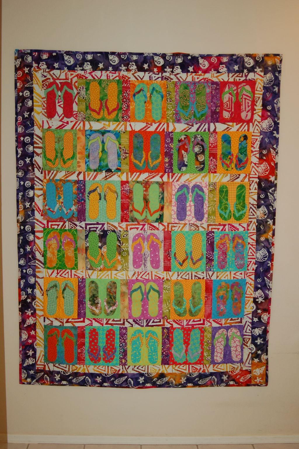Hand Made quilt. Flip Flops for my granddaughter