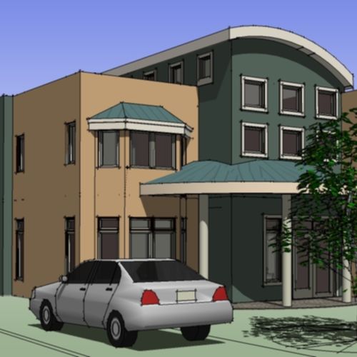 3d image of a New Custom Home on South Cook Street