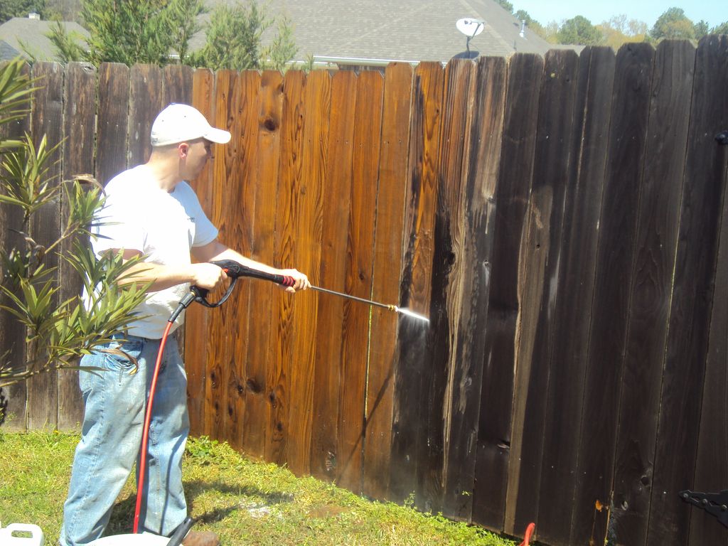 Making a fence look new again.