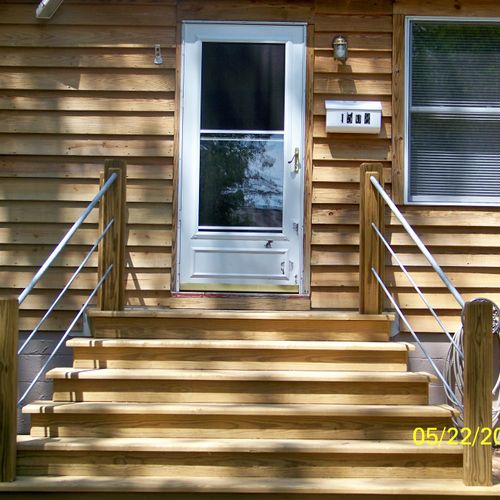 front steps and porch