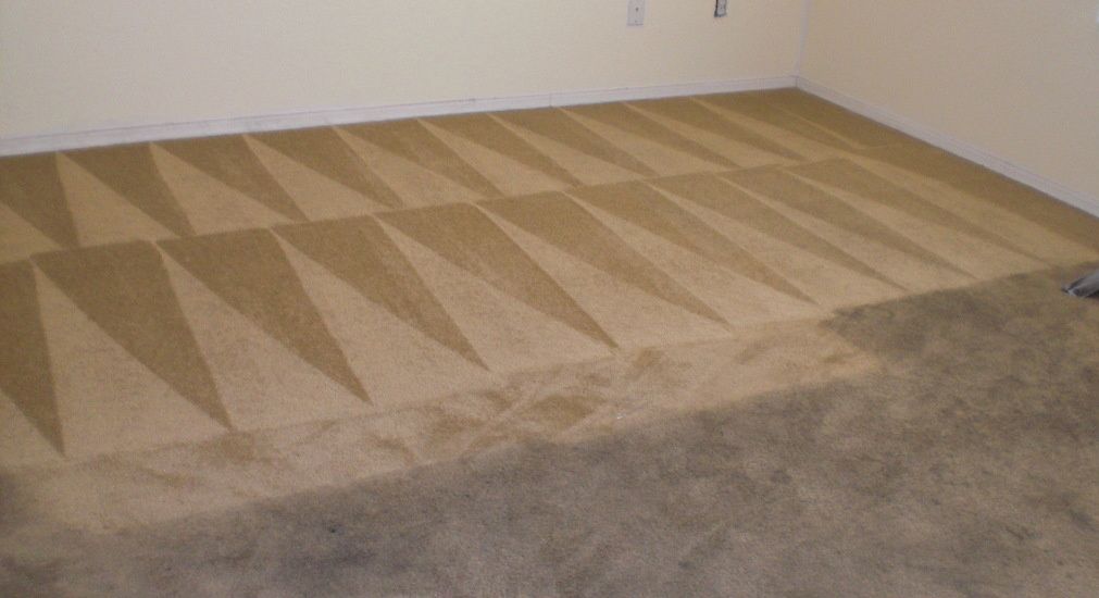 Before and after carpet cleaning