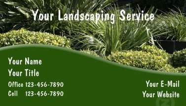 Landscaping Business Card with great landscaped ya