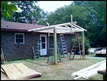 construction of a covered porch