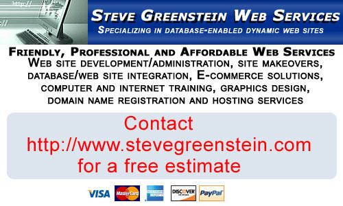 Steve Greenstein Web Services