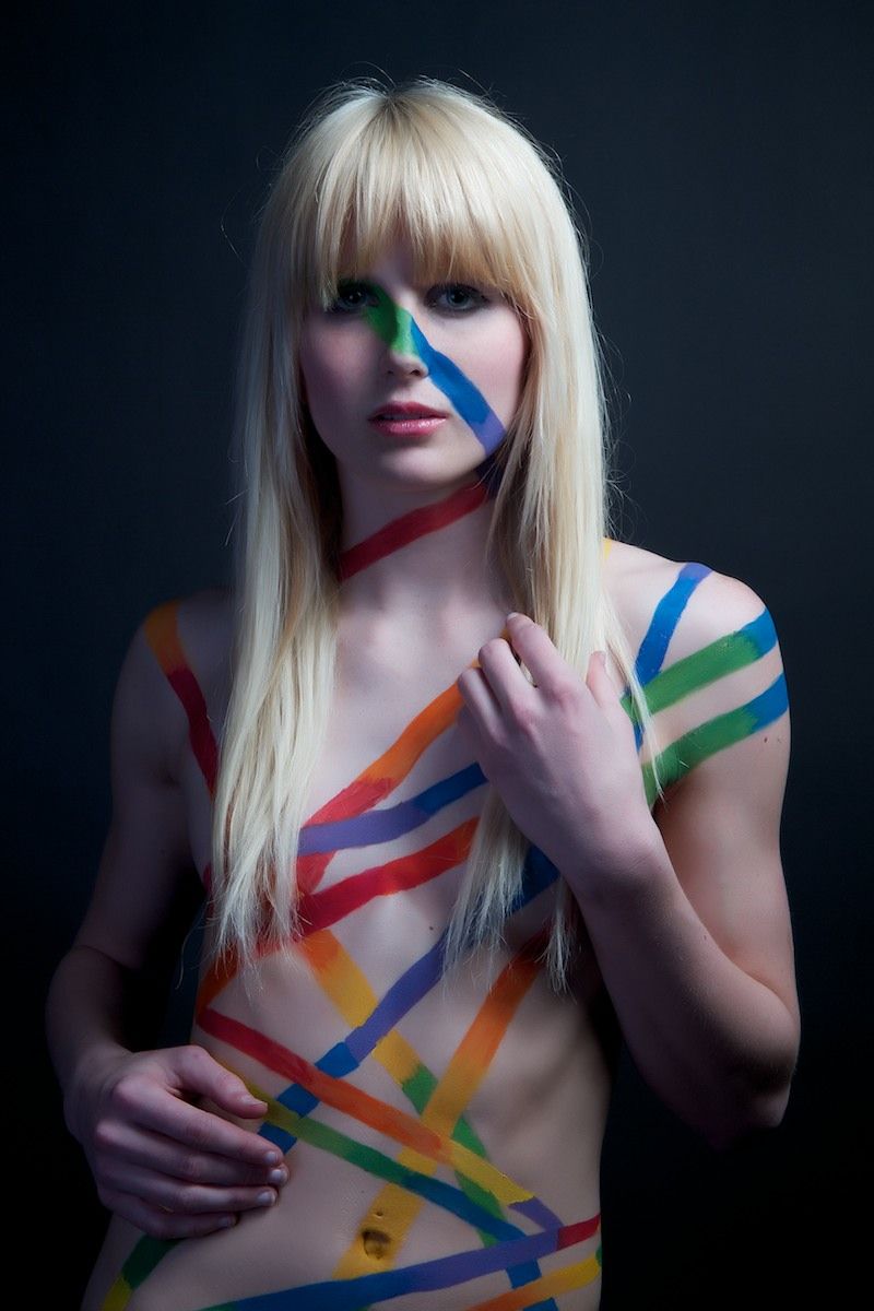 Hair, makeup & body paint by Jane Doe