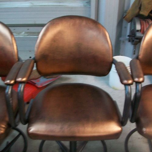 Bar Stools in a high quality copper vinyl