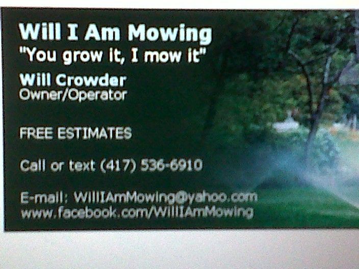 Will I Am Mowing