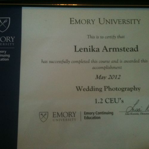 Wedding Photography Certificate