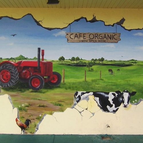 Mural on outside of health food store