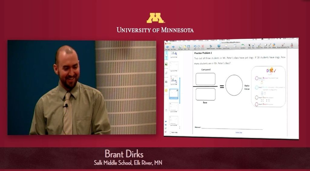 Sample screen shot of video and presentation captu
