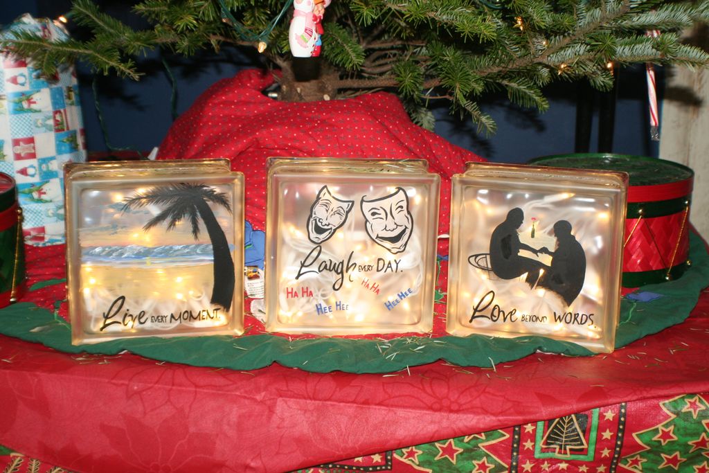 Glass art with back lights,