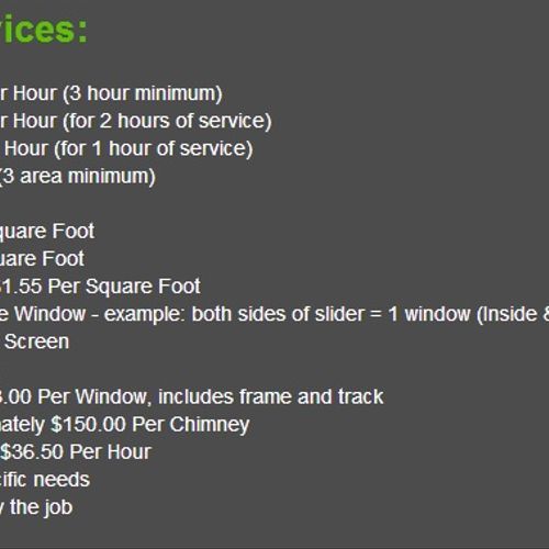 A brief, simple price list system.