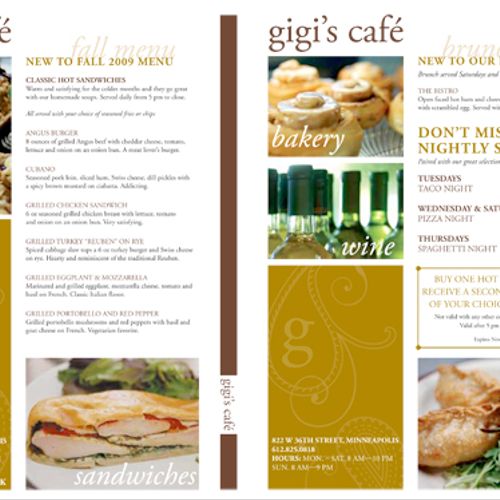 Gigi's Cafe Direct Mail Insert