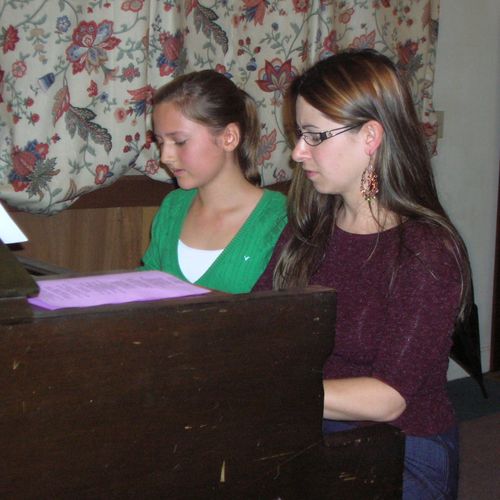 Playing a duet with Alexis
