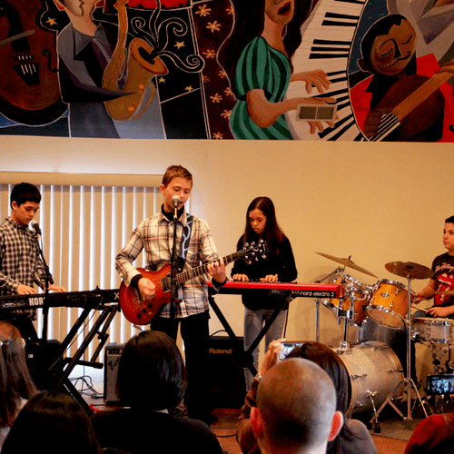 A student band performance