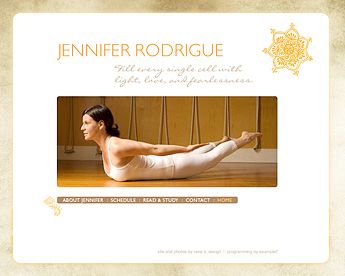 web site for a yoga teacher