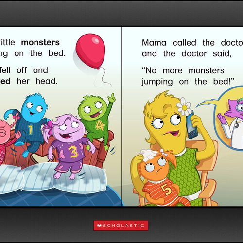 Five Little Monsters - Children's book art / Adobe
