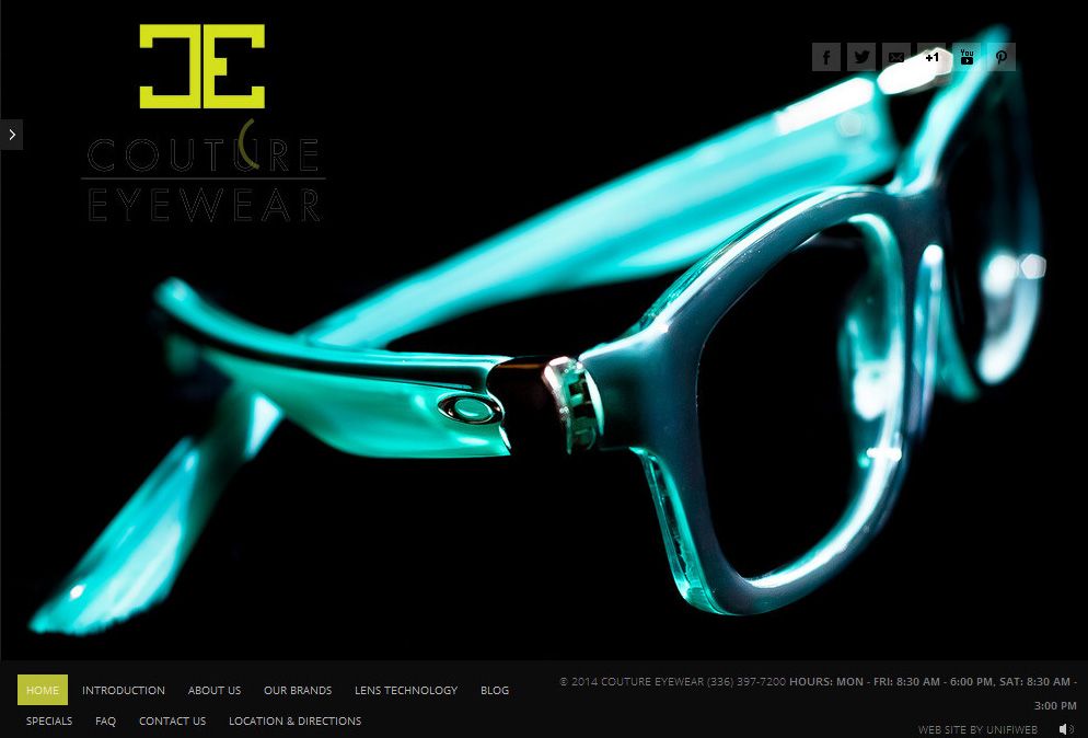 Product Photography: & website for Couture Eyewear