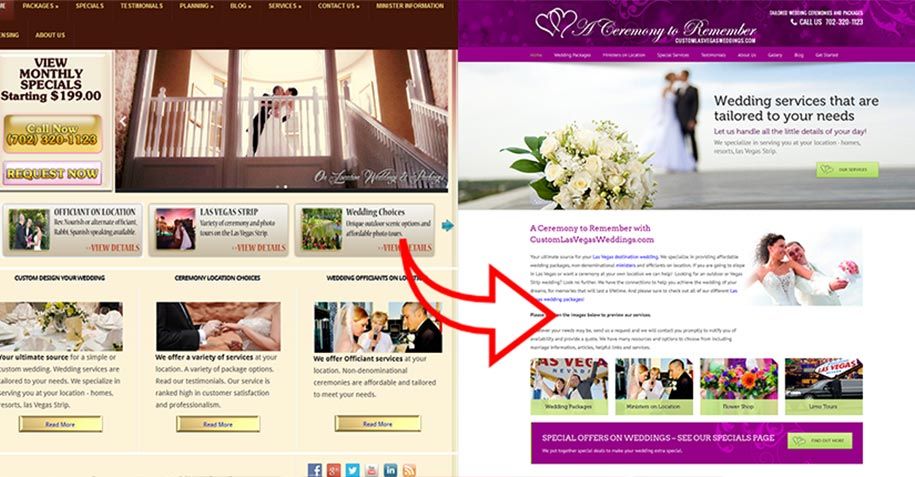 Before and After Website Redesign CustomLasVegasWe