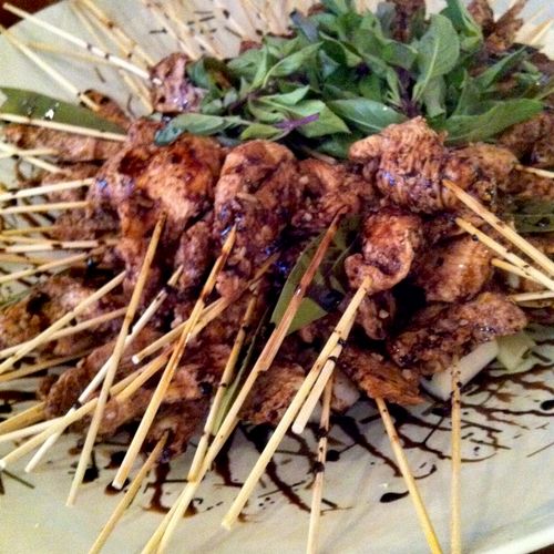 Baharat Spiced Chicken Skewers with a Chipotle and