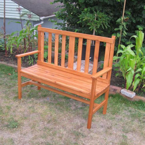 Garden bench made of durable Western Red Cedar. 
$