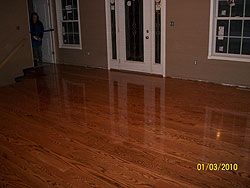 New wood floor with onsite finishing