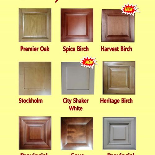 Door styles available in stock