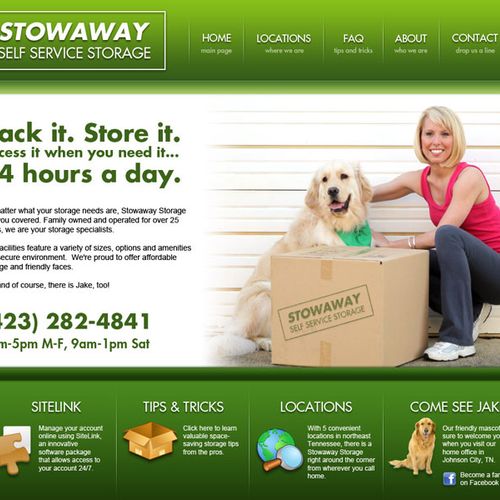 This website redesign is for Stowaway Storage, a s