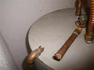 Disconnected water heater Temperature & Pressure R