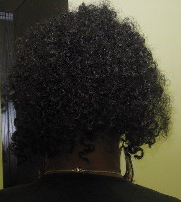 Back view of the ponytail flat twist.