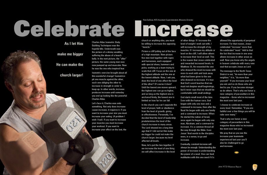 This is one spread of a 68 page annual report for 
