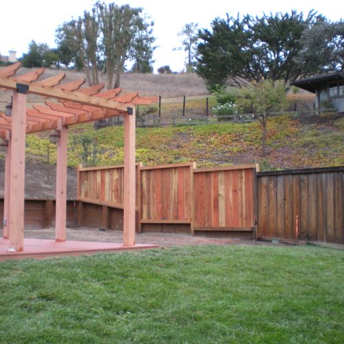 Decking, arbor, fencing and retaining walls. Yes w