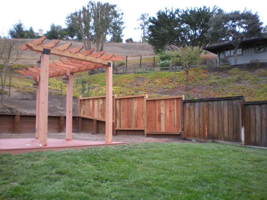 Decking, arbor, fencing and retaining walls. Yes w