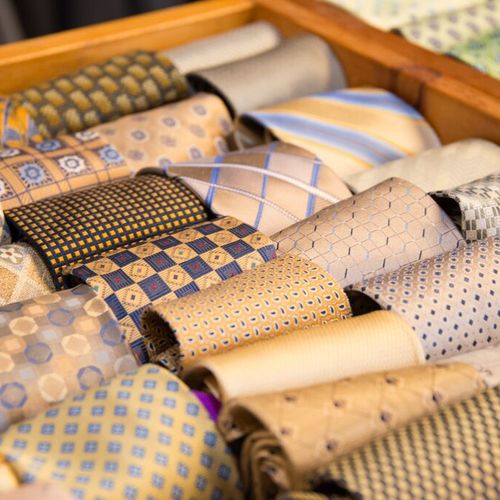 Hundreds of ties in all colors and patterns